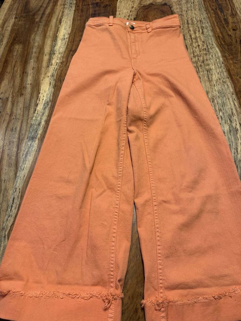 Billabong Free Fall High-Waisted Wide Leg Raw Hem Pants in Desert Clay Size 27